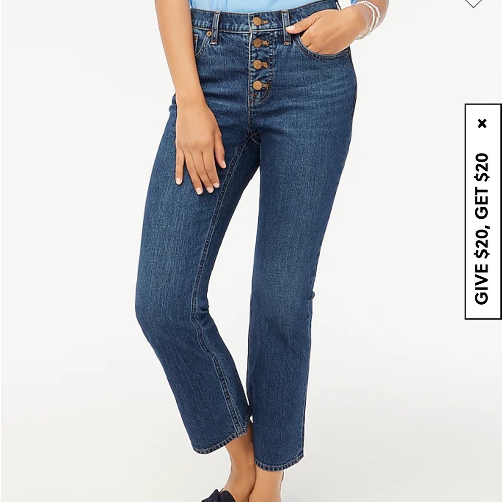 J.CREW Flare crop jean in all-day stretch size 25 color Marine Sea Wash - Picture 4 of 5